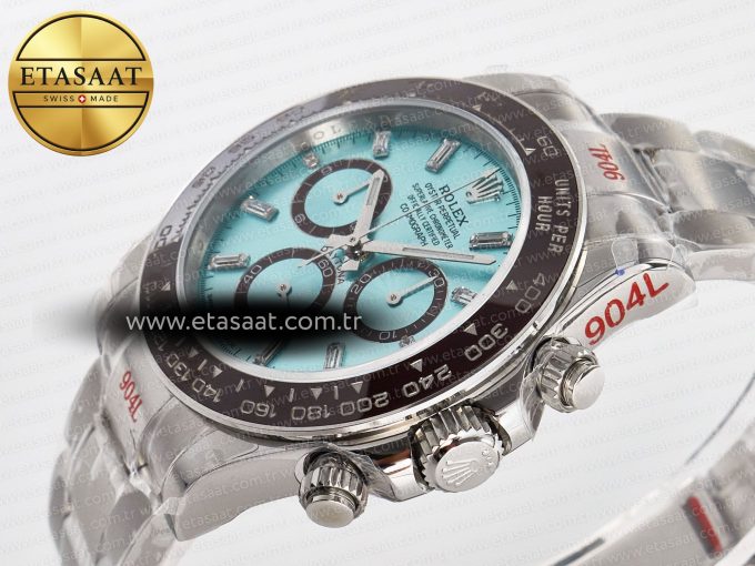 Daytona 126506 QF 1:1 Best Edition Ice Blue Crystal Dial on SS Bracelet Strap SH4131 V5 (48 Hours Power Reserve) - Görsel 6