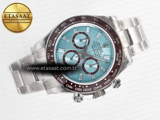 Daytona 126506 QF 1:1 Best Edition Ice Blue Crystal Dial on SS Bracelet Strap SH4131 V5 (48 Hours Power Reserve) - Görsel 8