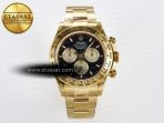 Daytona 126508 QF 1:1 Best Edition Black/YG Dial on YG Braclet SH4131 V5 (48 Hours Power Reserve) - Görsel 3