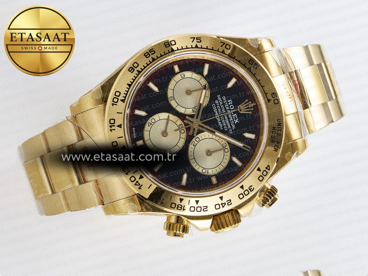 Daytona 126508 QF 1:1 Best Edition Black/YG Dial on YG Braclet SH4131 V5 (48 Hours Power Reserve) - Görsel 8