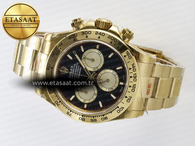 Daytona 126508 QF 1:1 Best Edition Black/YG Dial on YG Braclet SH4131 V5 (48 Hours Power Reserve) - Görsel 9