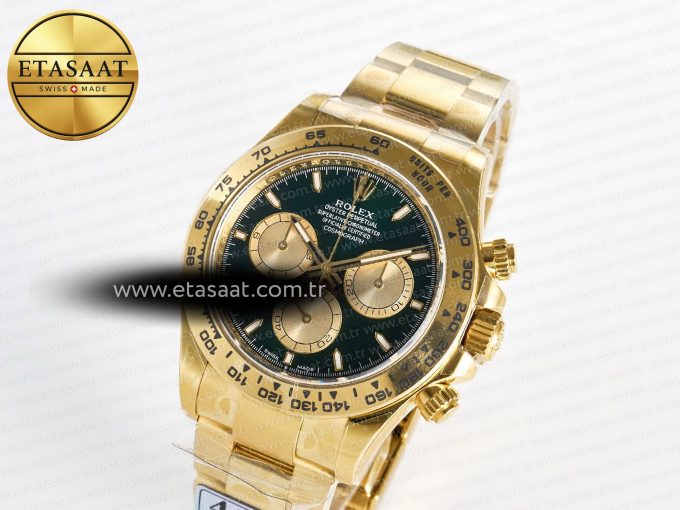 Daytona 126508 YG APSF 1:1 Best Edition Green Dial Stick Markers On 904L YG Bracelet SH4131 - Görsel 1