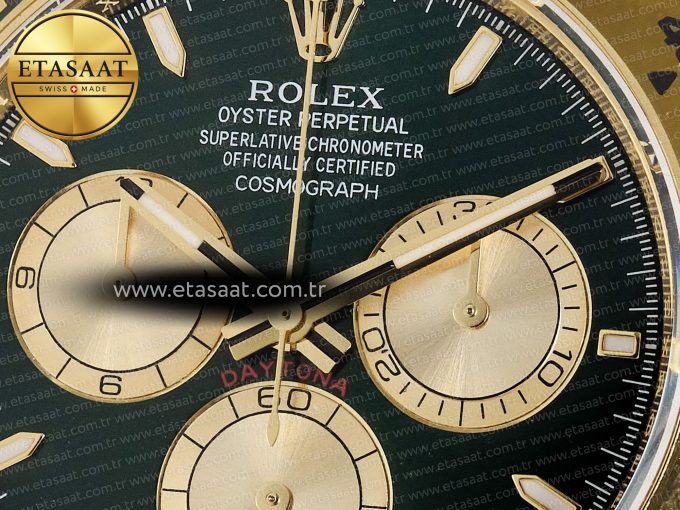 Daytona 126508 YG APSF 1:1 Best Edition Green Dial Stick Markers On 904L YG Bracelet SH4131 - Görsel 10