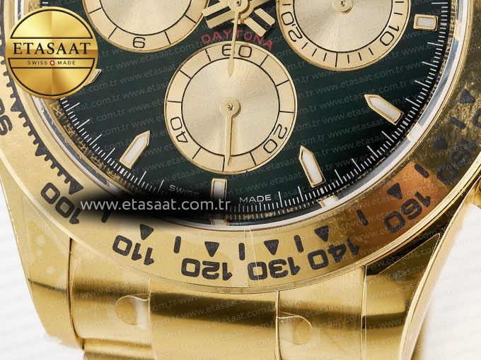 Daytona 126508 YG APSF 1:1 Best Edition Green Dial Stick Markers On 904L YG Bracelet SH4131 - Görsel 11