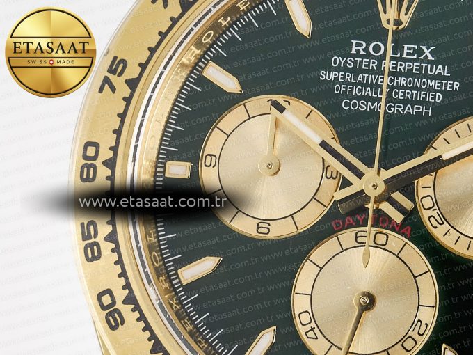 Daytona 126508 YG APSF 1:1 Best Edition Green Dial Stick Markers On 904L YG Bracelet SH4131 - Görsel 12