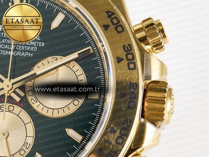 Daytona 126508 YG APSF 1:1 Best Edition Green Dial Stick Markers On 904L YG Bracelet SH4131 - Görsel 13