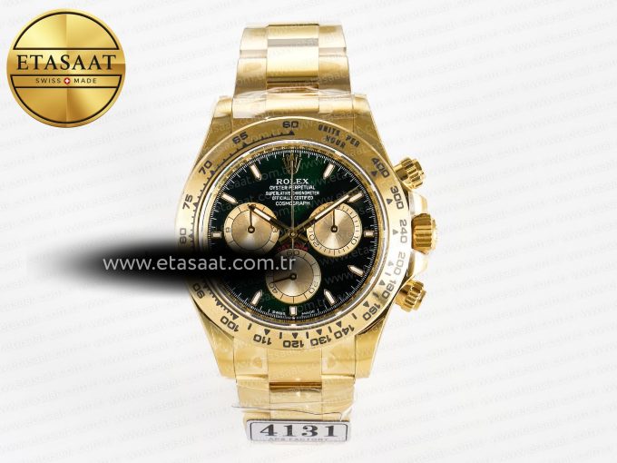 Daytona 126508 YG APSF 1:1 Best Edition Green Dial Stick Markers On 904L YG Bracelet SH4131 - Görsel 3