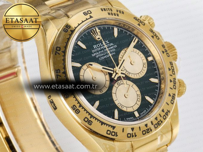 Daytona 126508 YG APSF 1:1 Best Edition Green Dial Stick Markers On 904L YG Bracelet SH4131 - Görsel 5