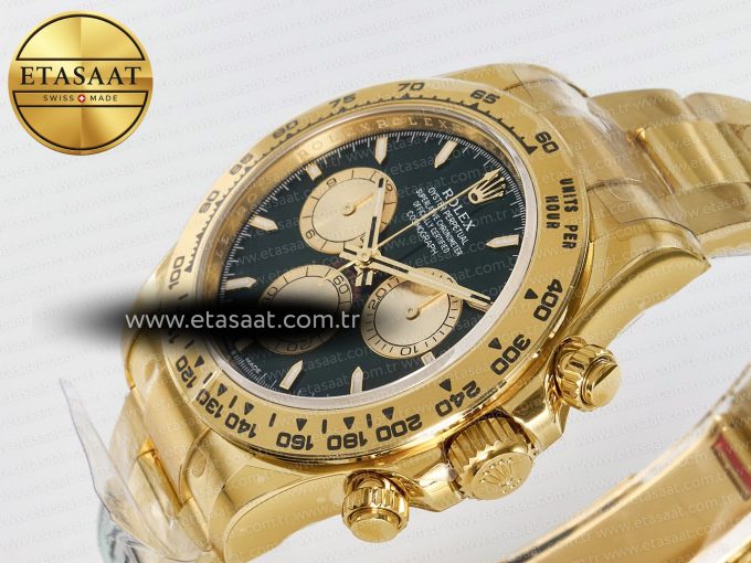 Daytona 126508 YG APSF 1:1 Best Edition Green Dial Stick Markers On 904L YG Bracelet SH4131 - Görsel 6
