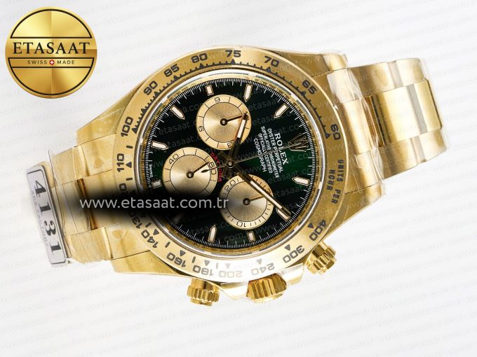 Daytona 126508 YG APSF 1:1 Best Edition Green Dial Stick Markers On 904L YG Bracelet SH4131 - Görsel 8