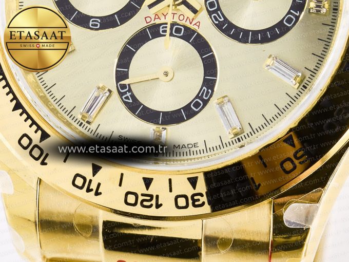 Daytona 126508 YG QF 1:1 Best Edition YG/Black Dial Crystal Markers On YG Bracelet SH4131 V6 (Gain Weight) - Görsel 12