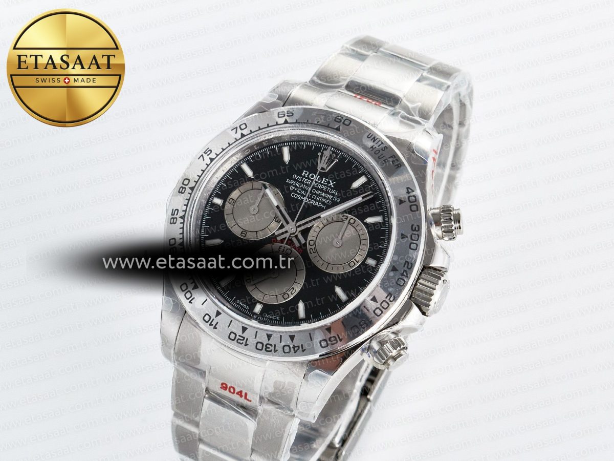 Daytona 126509 QF 1:1 Best Edition Black/Silver Dial on SS Braclet SH4131 V5 (48 Hours Power Reserve) - Görsel 1