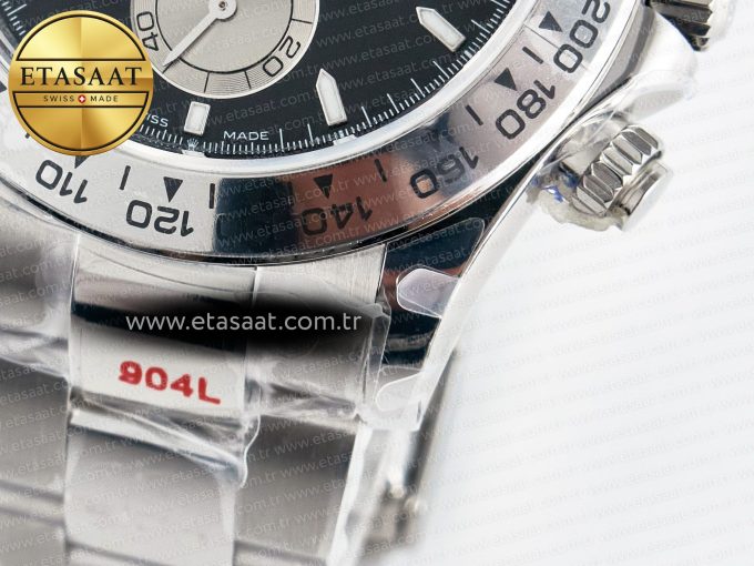 Daytona 126509 QF 1:1 Best Edition Black/Silver Dial on SS Braclet SH4131 V5 (48 Hours Power Reserve) - Görsel 14