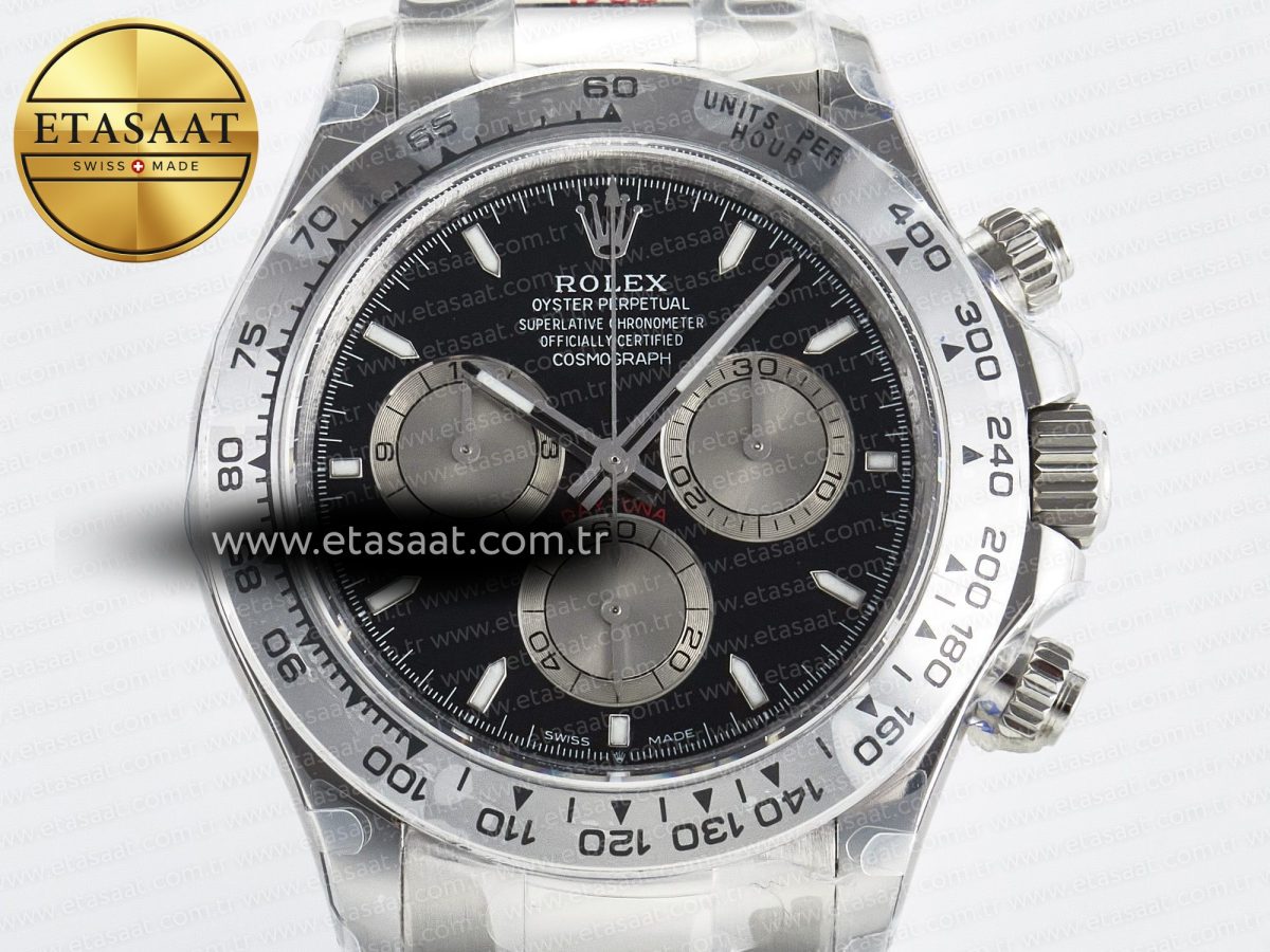 Daytona 126509 QF 1:1 Best Edition Black/Silver Dial on SS Braclet SH4131 V5 (48 Hours Power Reserve) - Görsel 4