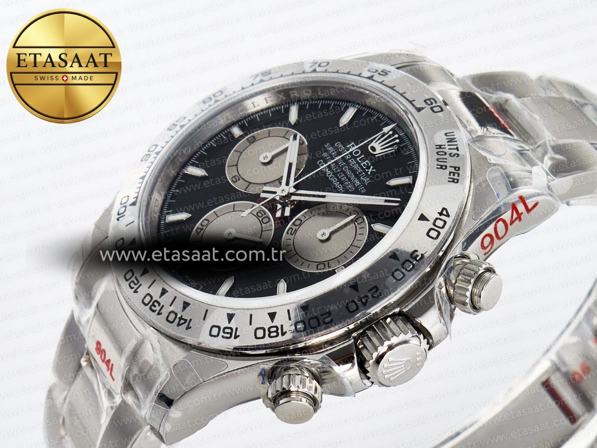 Daytona 126509 QF 1:1 Best Edition Black/Silver Dial on SS Braclet SH4131 V5 (48 Hours Power Reserve) - Görsel 6