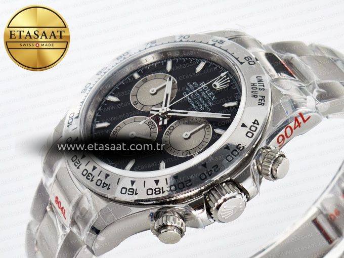 Daytona 126509 QF 1:1 Best Edition Black/Silver Dial on SS Braclet SH4131 V5 (48 Hours Power Reserve) - Görsel 6