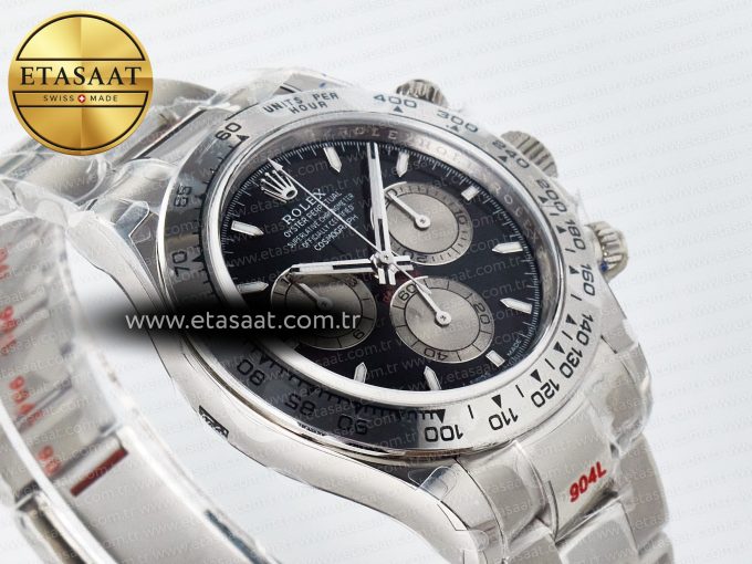 Daytona 126509 QF 1:1 Best Edition Black/Silver Dial on SS Braclet SH4131 V5 (48 Hours Power Reserve) - Görsel 7