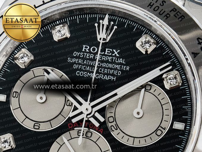 Daytona 126509 QF 1:1 Best Edition Black/Silver Diamonds Dial on SS Braclet SH4131 V5 (48 Hours Power Reserve) - Görsel 10
