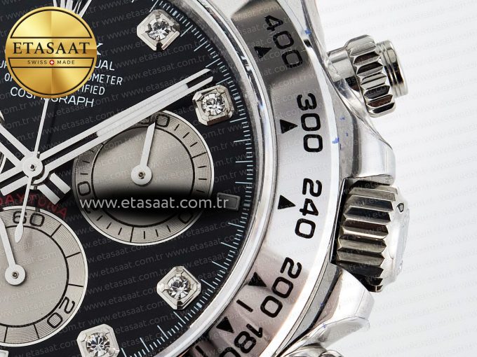 Daytona 126509 QF 1:1 Best Edition Black/Silver Diamonds Dial on SS Braclet SH4131 V5 (48 Hours Power Reserve) - Görsel 11