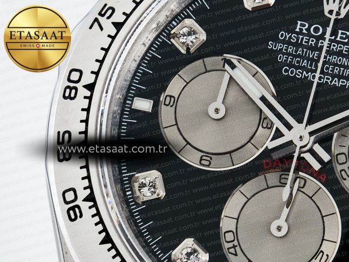Daytona 126509 QF 1:1 Best Edition Black/Silver Diamonds Dial on SS Braclet SH4131 V5 (48 Hours Power Reserve) - Görsel 12