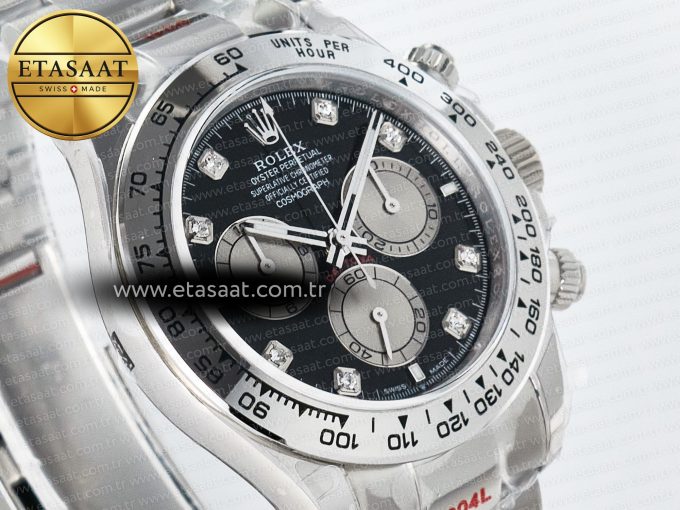Daytona 126509 QF 1:1 Best Edition Black/Silver Diamonds Dial on SS Braclet SH4131 V5 (48 Hours Power Reserve) - Görsel 5