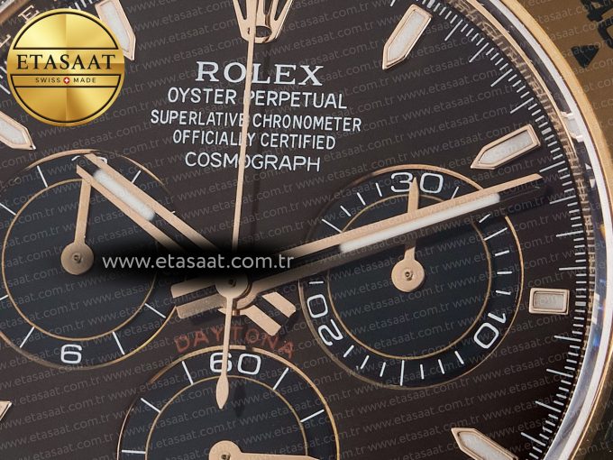 Daytona 126509 RG APSF 1:1 Best Edition Brown Dial Stick Markers on 904L RG Bracelet SH4131 - Görsel 10
