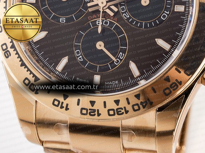 Daytona 126509 RG APSF 1:1 Best Edition Brown Dial Stick Markers on 904L RG Bracelet SH4131 - Görsel 11
