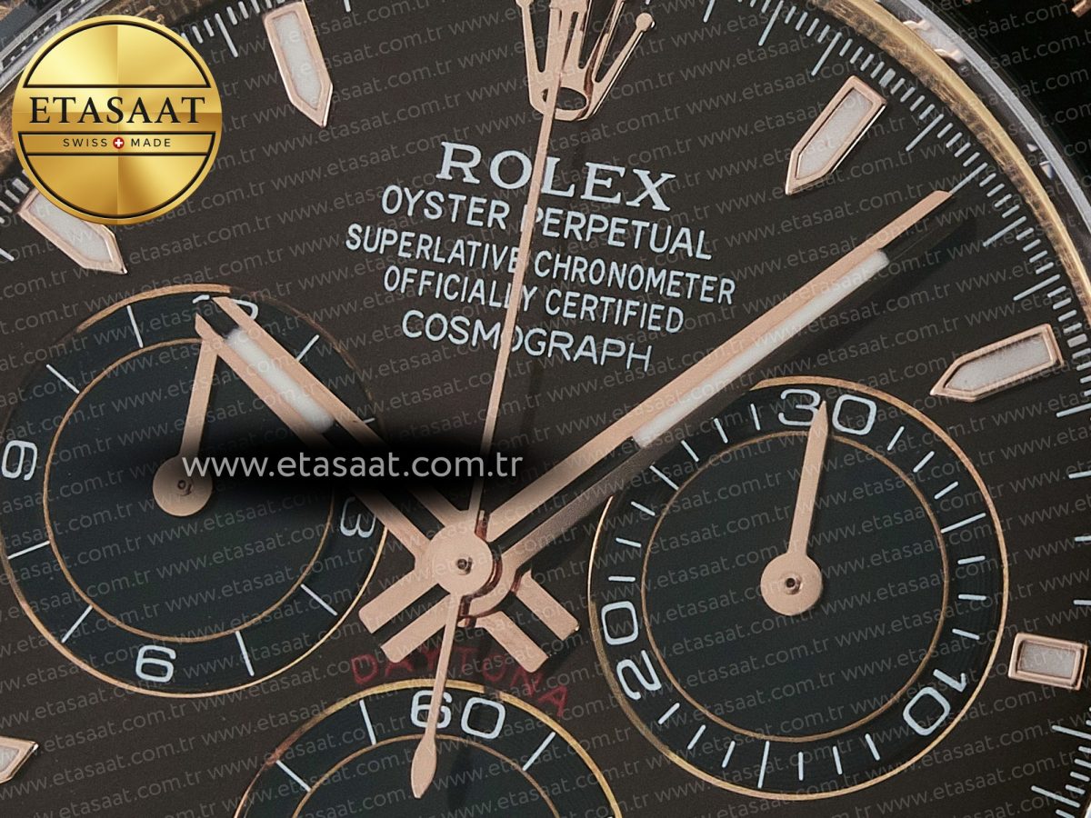 Daytona 126515 Gain Weight APSF 1:1 Best Edition Brown Dial Stick Markers on Oysterflex Strap SH4131 - Görsel 10