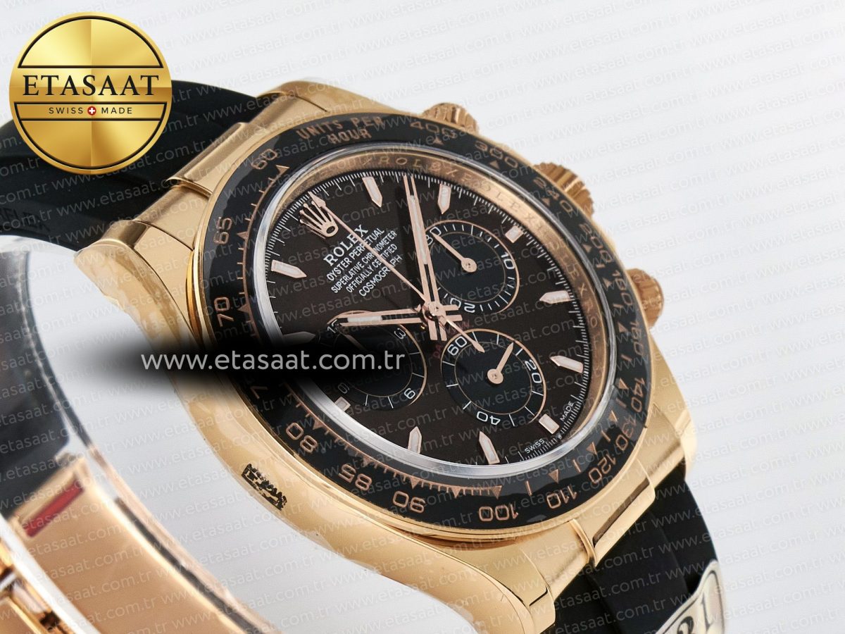 Daytona 126515 Gain Weight APSF 1:1 Best Edition Brown Dial Stick Markers on Oysterflex Strap SH4131 - Görsel 7