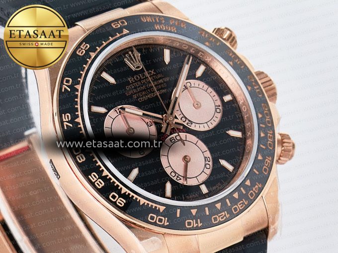 Daytona 126515 QF 1:1 Best Edition Black/RG Dial on Oysterflex Strap SH4131 V5 (48 Hours Power Reserve) - Görsel 5