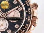 Daytona 126515 QF 1:1 Best Edition Black/RG Diamonds Dial on Oysterflex Strap SH4131 V5 (48 Hours Power Reserve) - Görsel 11