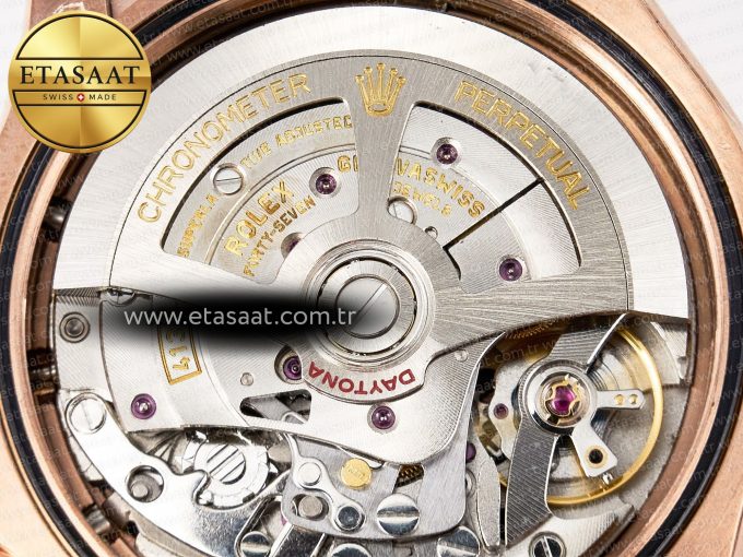 Daytona 126515 QF 1:1 Best Edition Black/RG Diamonds Dial on Oysterflex Strap SH4131 V5 (48 Hours Power Reserve) - Görsel 21