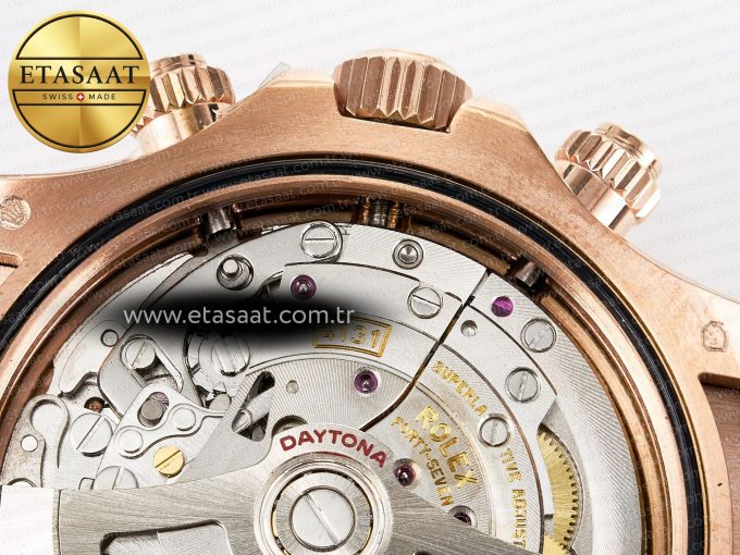Daytona 126515 QF 1:1 Best Edition Black/RG Diamonds Dial on Oysterflex Strap SH4131 V5 (48 Hours Power Reserve) - Görsel 23