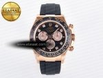 Daytona 126515 QF 1:1 Best Edition Black/RG Diamonds Dial on Oysterflex Strap SH4131 V5 (48 Hours Power Reserve) - Görsel 3