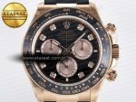 Daytona 126515 QF 1:1 Best Edition Black/RG Diamonds Dial on Oysterflex Strap SH4131 V5 (48 Hours Power Reserve) - Görsel 4