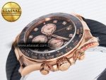 Daytona 126515 QF 1:1 Best Edition Black/RG Diamonds Dial on Oysterflex Strap SH4131 V5 (48 Hours Power Reserve) - Görsel 6