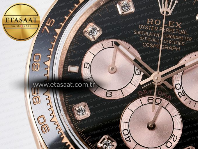 Daytona 126515 QF 1:1 Best Edition Black/RG Diamonds Dial on Oysterflex Strap SH4131 V6（Gain Weight） - Görsel 10