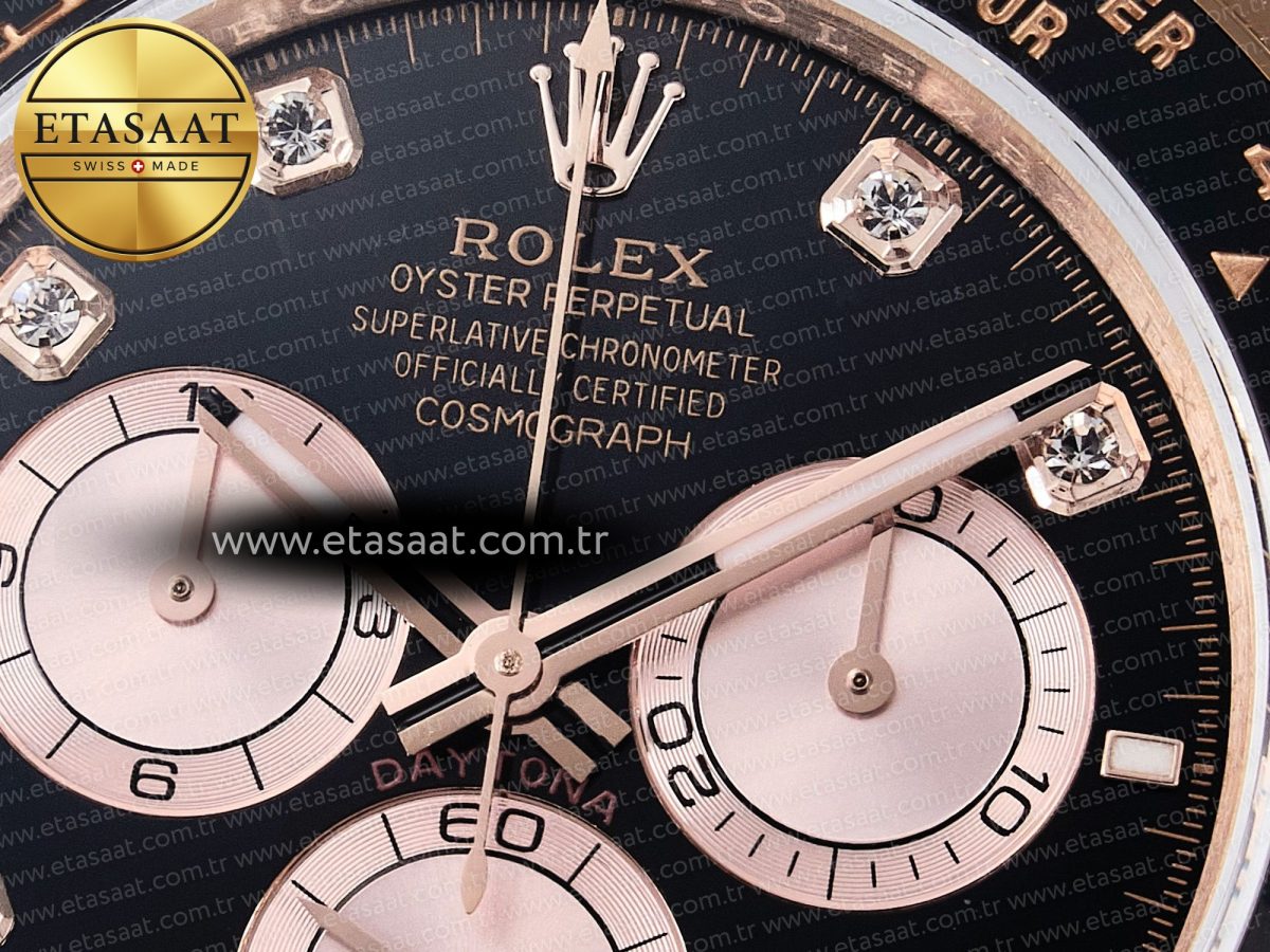 Daytona 126515 QF 1:1 Best Edition Black/RG Diamonds Dial on Oysterflex Strap SH4131 V6（Gain Weight） - Görsel 11