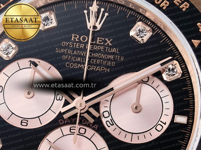 Daytona 126515 QF 1:1 Best Edition Black/RG Diamonds Dial on Oysterflex Strap SH4131 V6（Gain Weight） - Görsel 11