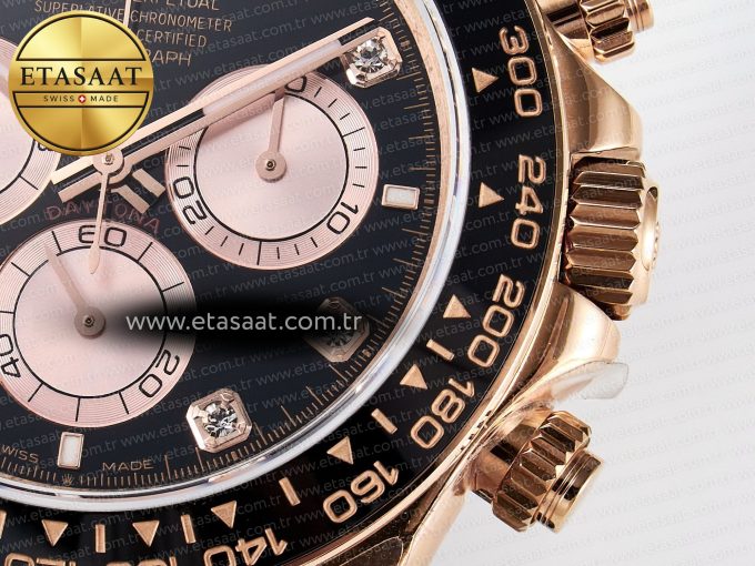 Daytona 126515 QF 1:1 Best Edition Black/RG Diamonds Dial on Oysterflex Strap SH4131 V6（Gain Weight） - Görsel 12