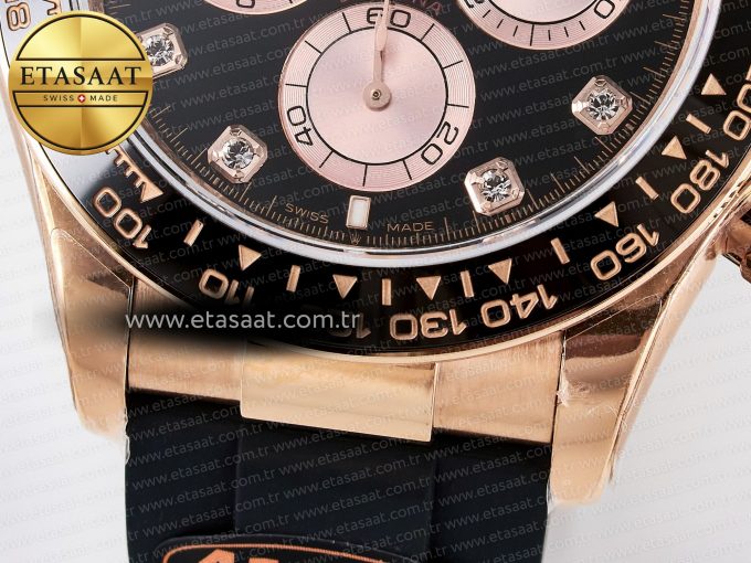 Daytona 126515 QF 1:1 Best Edition Black/RG Diamonds Dial on Oysterflex Strap SH4131 V6（Gain Weight） - Görsel 13