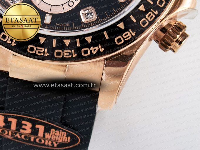 Daytona 126515 QF 1:1 Best Edition Black/RG Diamonds Dial on Oysterflex Strap SH4131 V6（Gain Weight） - Görsel 14