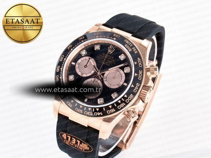 Daytona 126515 QF 1:1 Best Edition Black/RG Diamonds Dial on Oysterflex Strap SH4131 V6（Gain Weight） - Görsel 2