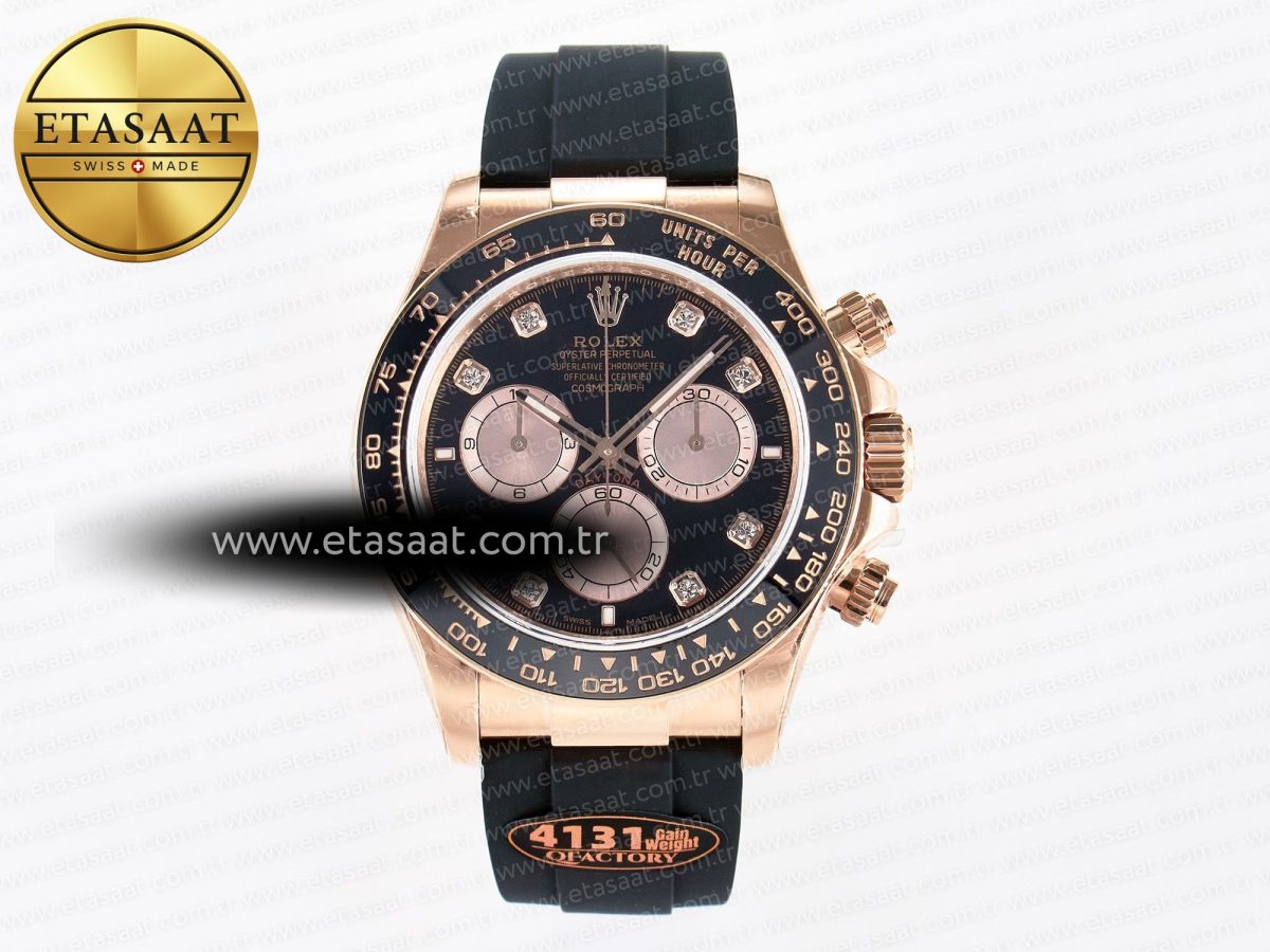 Daytona 126515 QF 1:1 Best Edition Black/RG Diamonds Dial on Oysterflex Strap SH4131 V6（Gain Weight） - Görsel 3