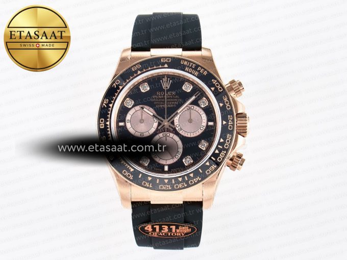Daytona 126515 QF 1:1 Best Edition Black/RG Diamonds Dial on Oysterflex Strap SH4131 V6（Gain Weight） - Görsel 3