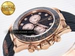 Daytona 126515 QF 1:1 Best Edition Black/RG Diamonds Dial on Oysterflex Strap SH4131 V6（Gain Weight） - Görsel 6
