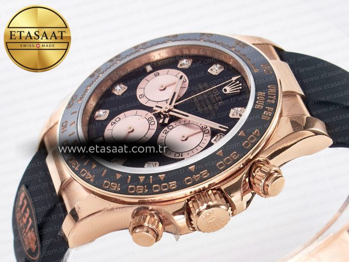 Daytona 126515 QF 1:1 Best Edition Black/RG Diamonds Dial on Oysterflex Strap SH4131 V6（Gain Weight） - Görsel 6