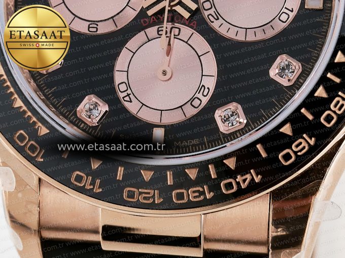 Daytona 126515 QF 1:1 Best Edition RG/Black Diamonds Dial on Oysterflex Strap QF4131 V10 (48 Hours Power Reserve) - Görsel 12