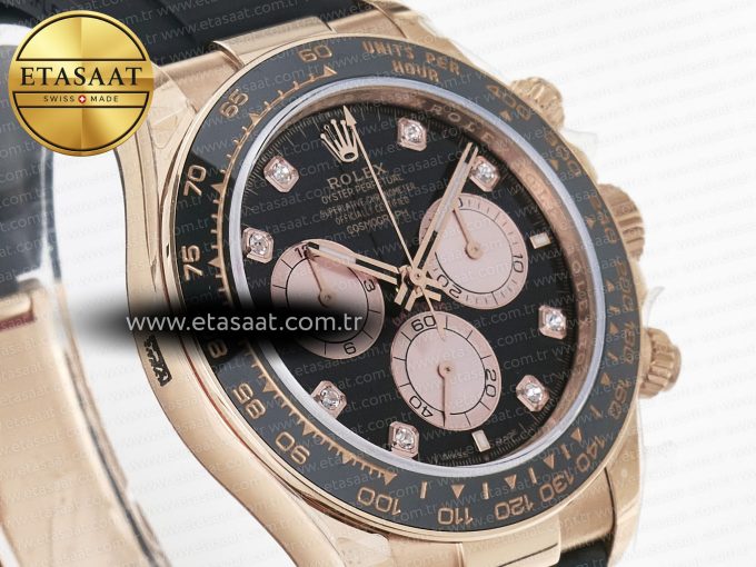 Daytona 126515 QF 1:1 Best Edition RG/Black Diamonds Dial on Oysterflex Strap QF4131 V10 (48 Hours Power Reserve) - Görsel 5