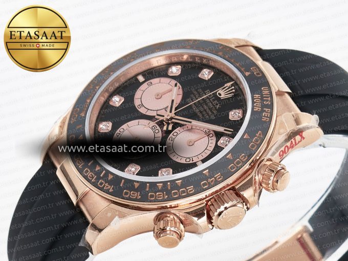 Daytona 126515 QF 1:1 Best Edition RG/Black Diamonds Dial on Oysterflex Strap QF4131 V10 (48 Hours Power Reserve) - Görsel 6